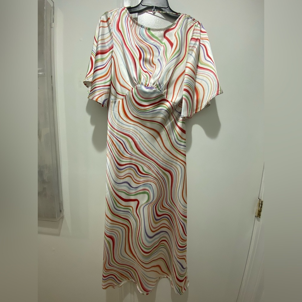 C/MEO Collective dress US size small 4 . Colorful open back
